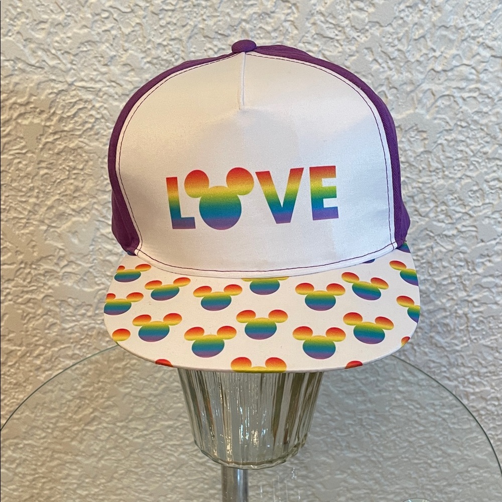 ⭐️NWOT DISNEY Licensed Kids Rainbow Mickey Mouse LOVE Design Flat-brim Cap